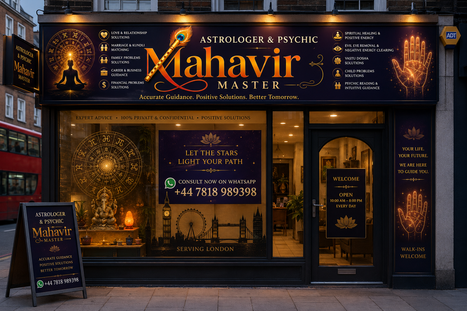 Astrologer and Psychic Mahavir West Bromwich promotional storefront